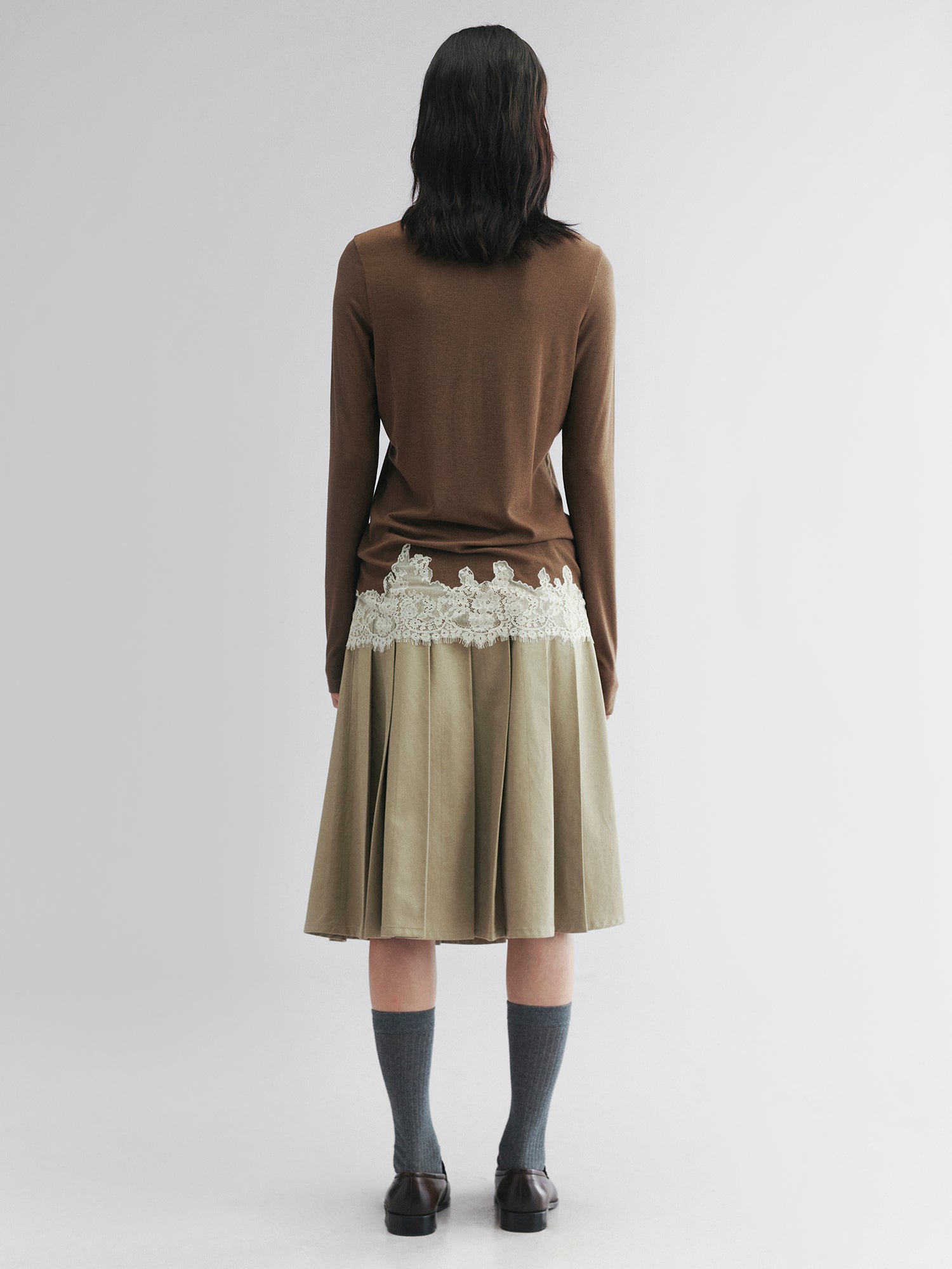 Utility pleated skirt