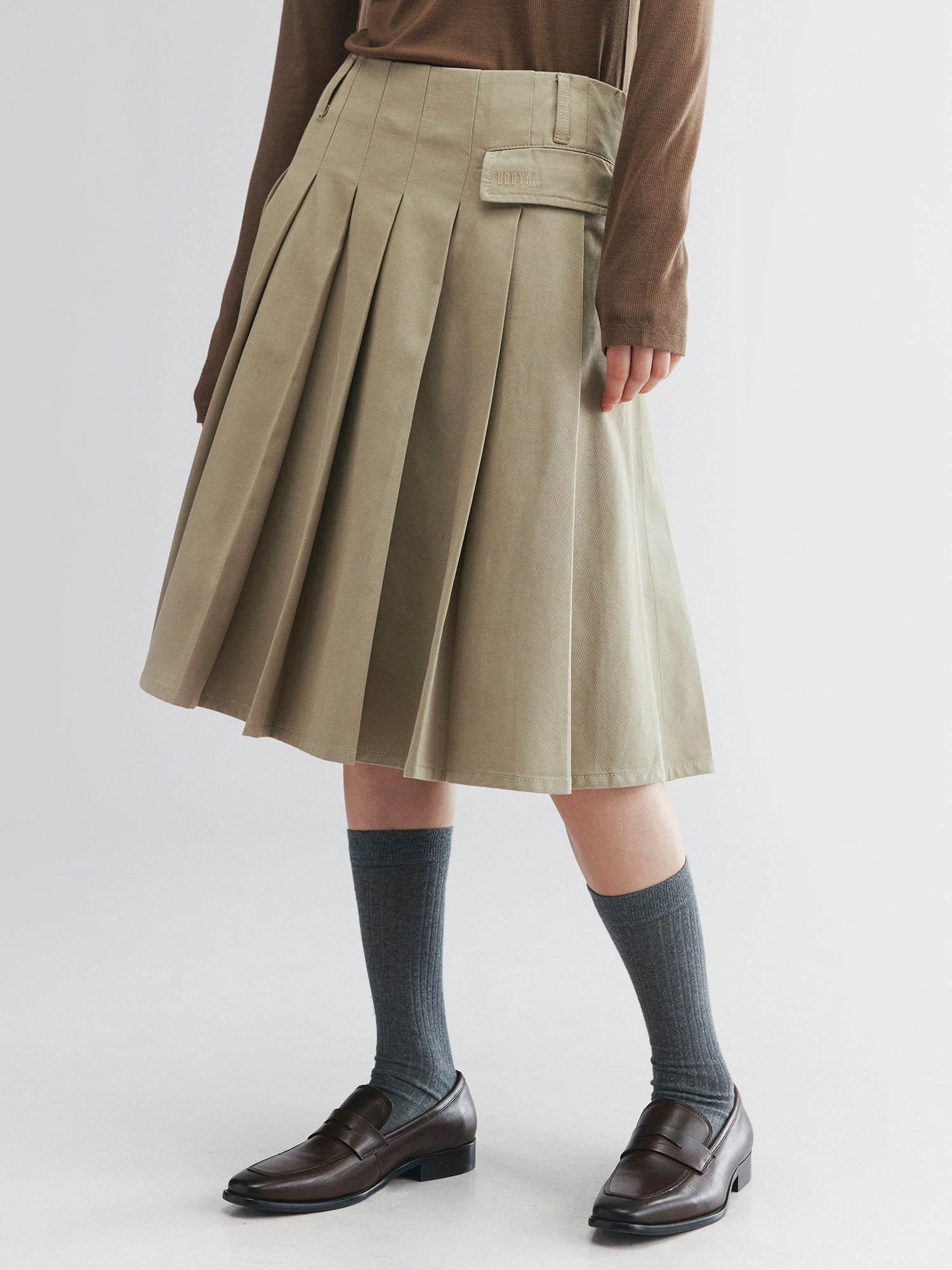 Utility pleated skirt