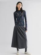 Wrap wool skirt