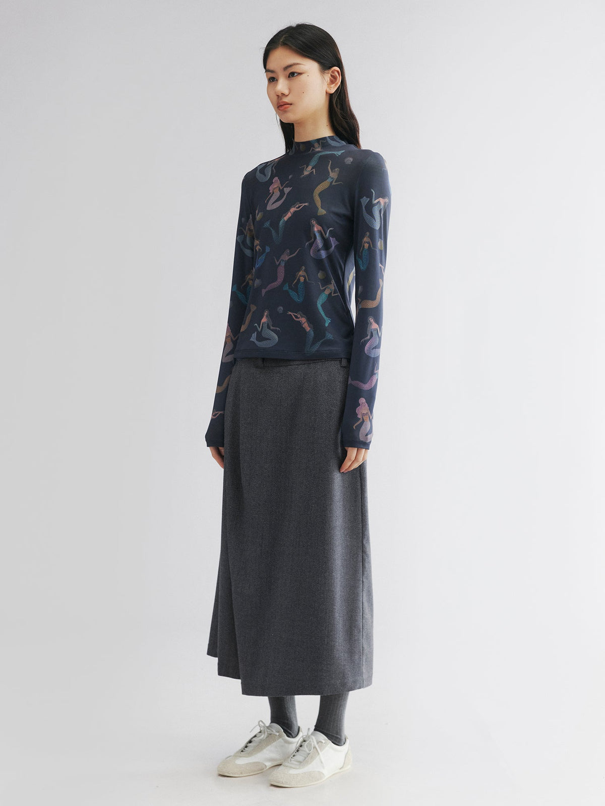 Wrap wool skirt