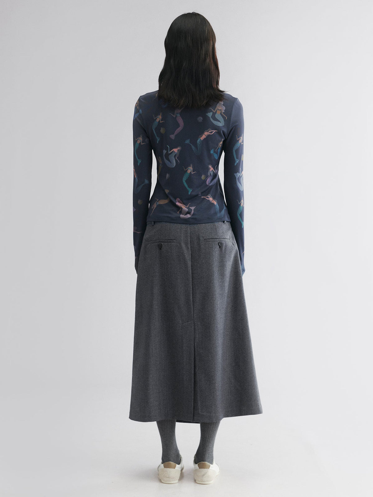 Wrap wool skirt
