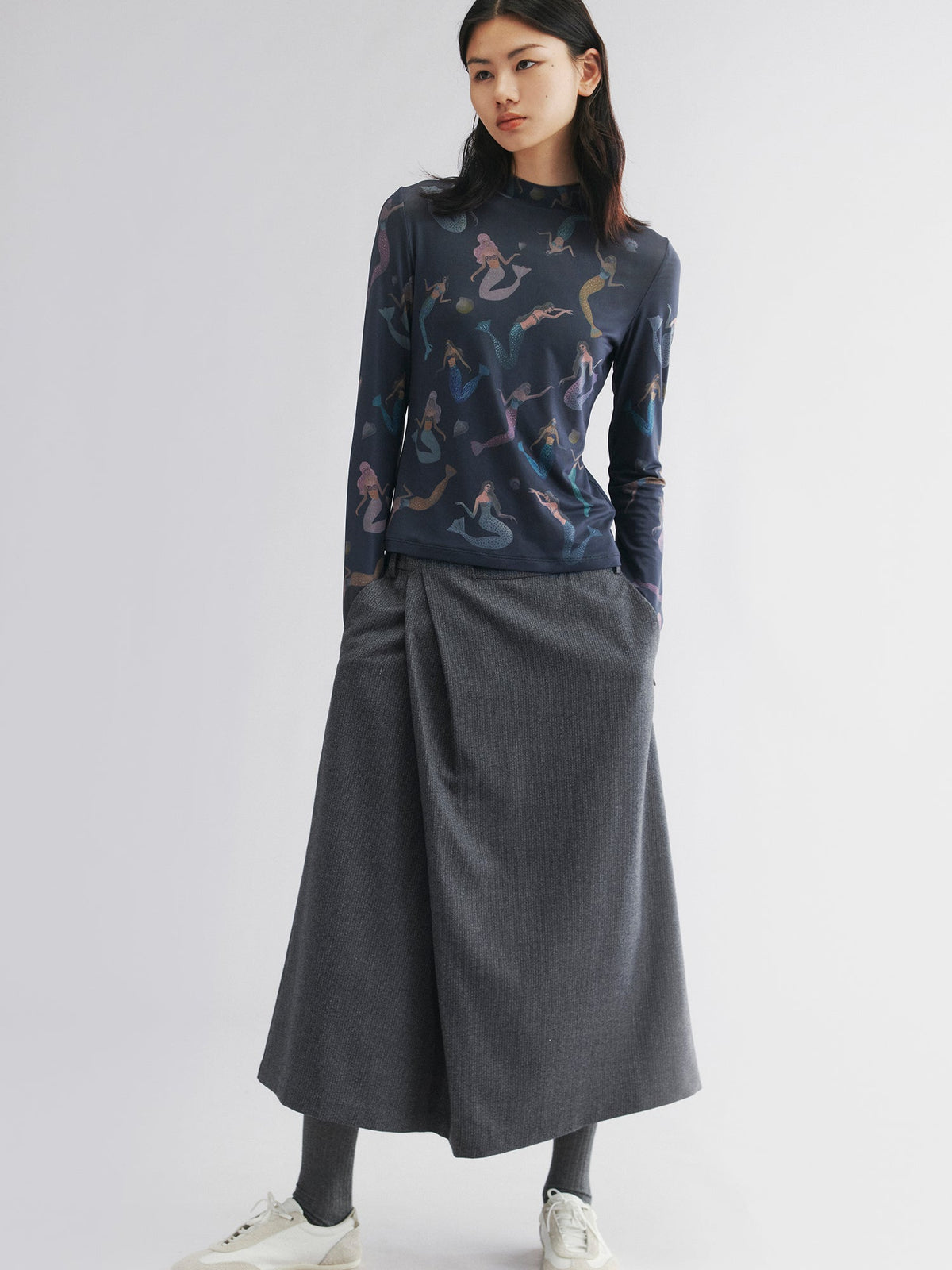Wrap wool skirt