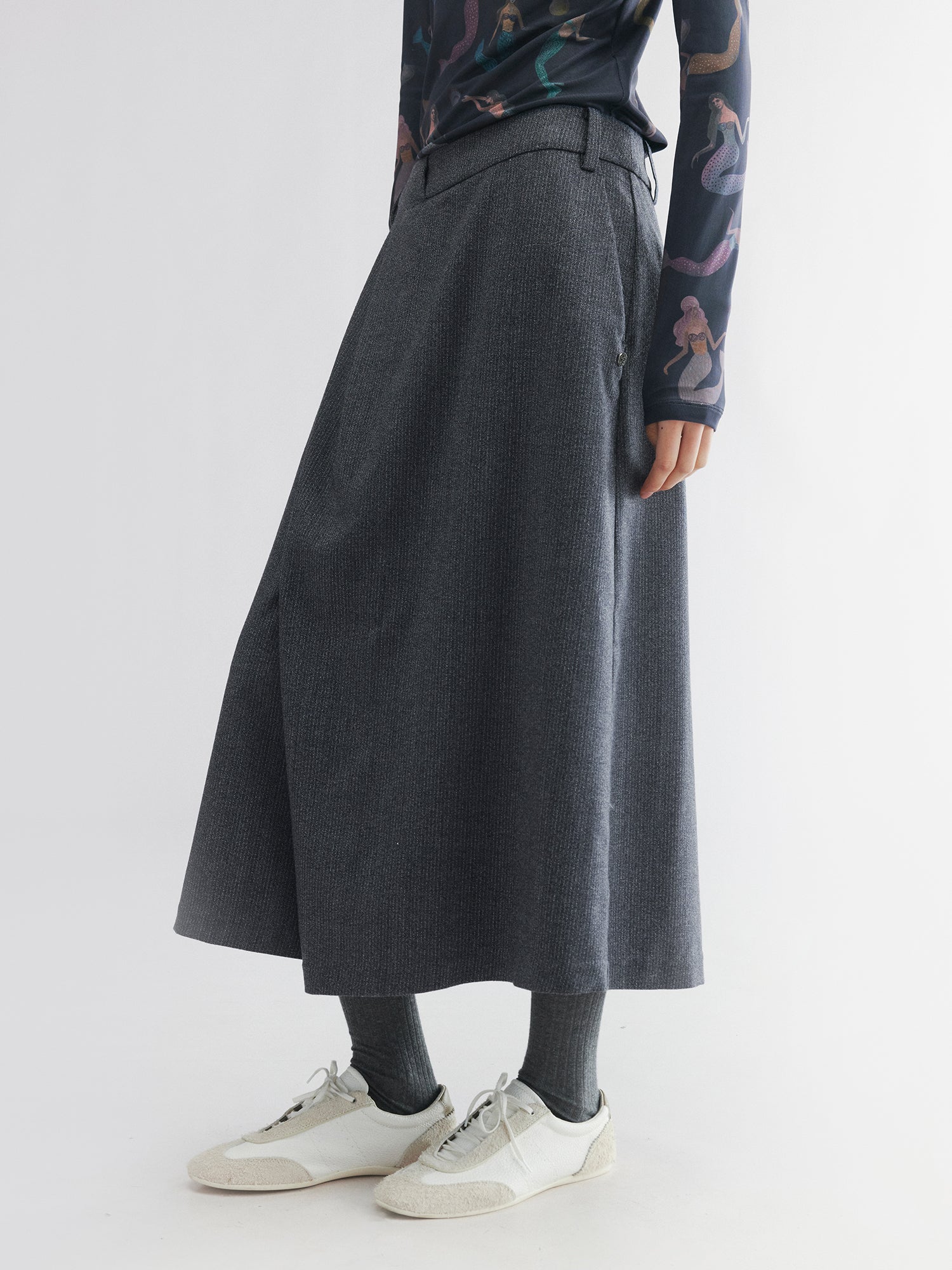 Wrap wool skirt