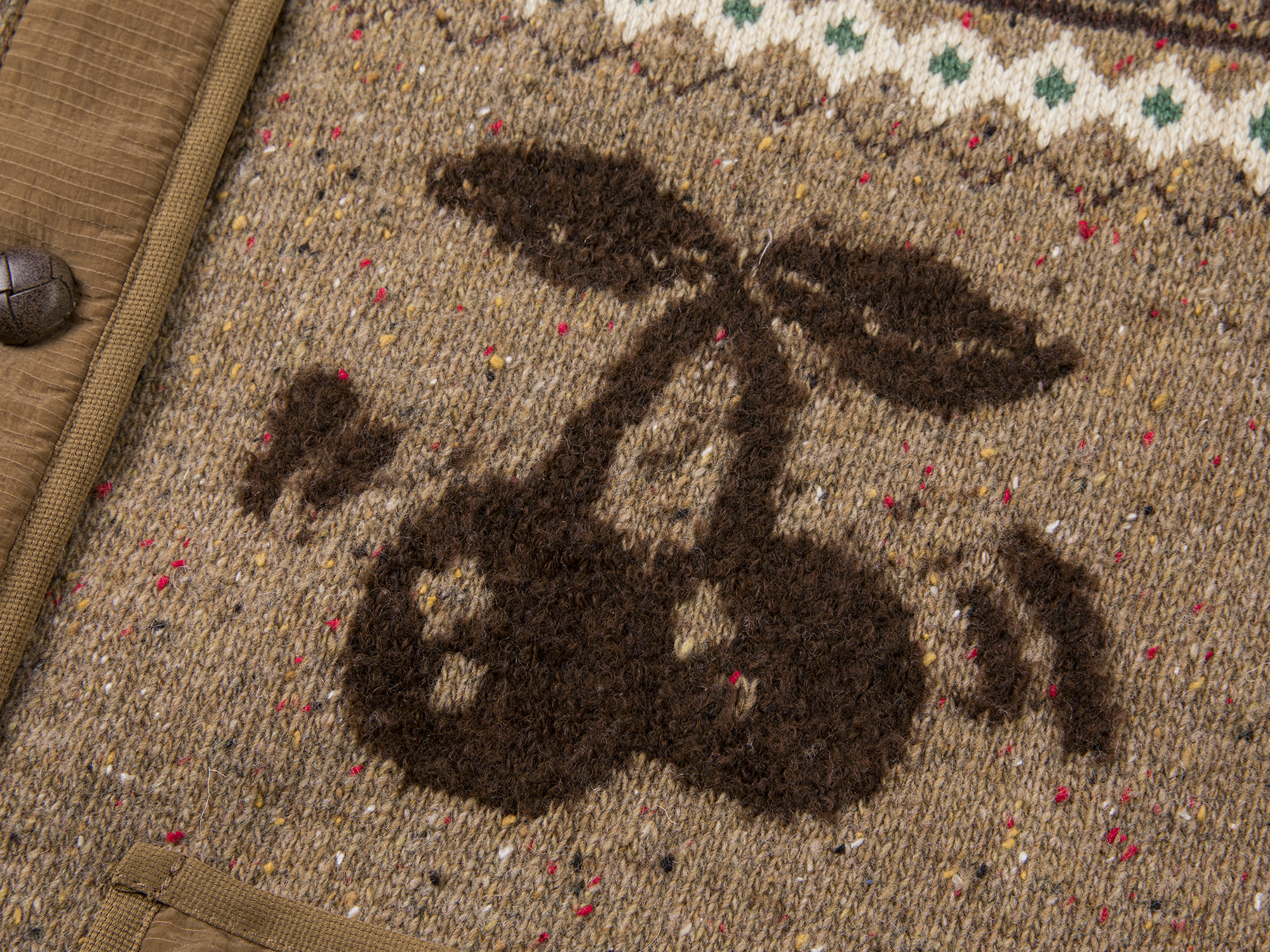 Cherry motif fair isle reversible jacket