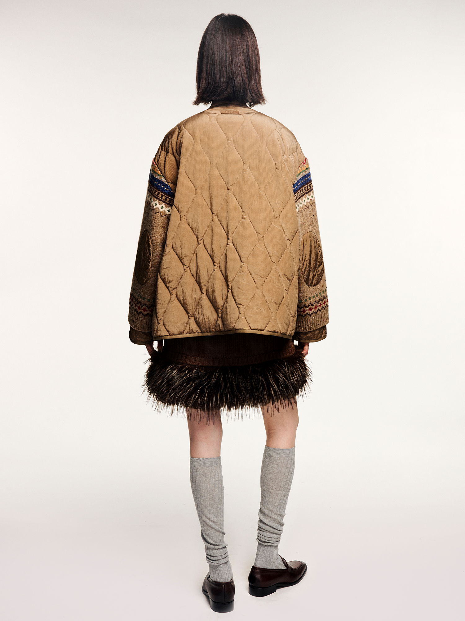 Cherry motif fair isle reversible jacket