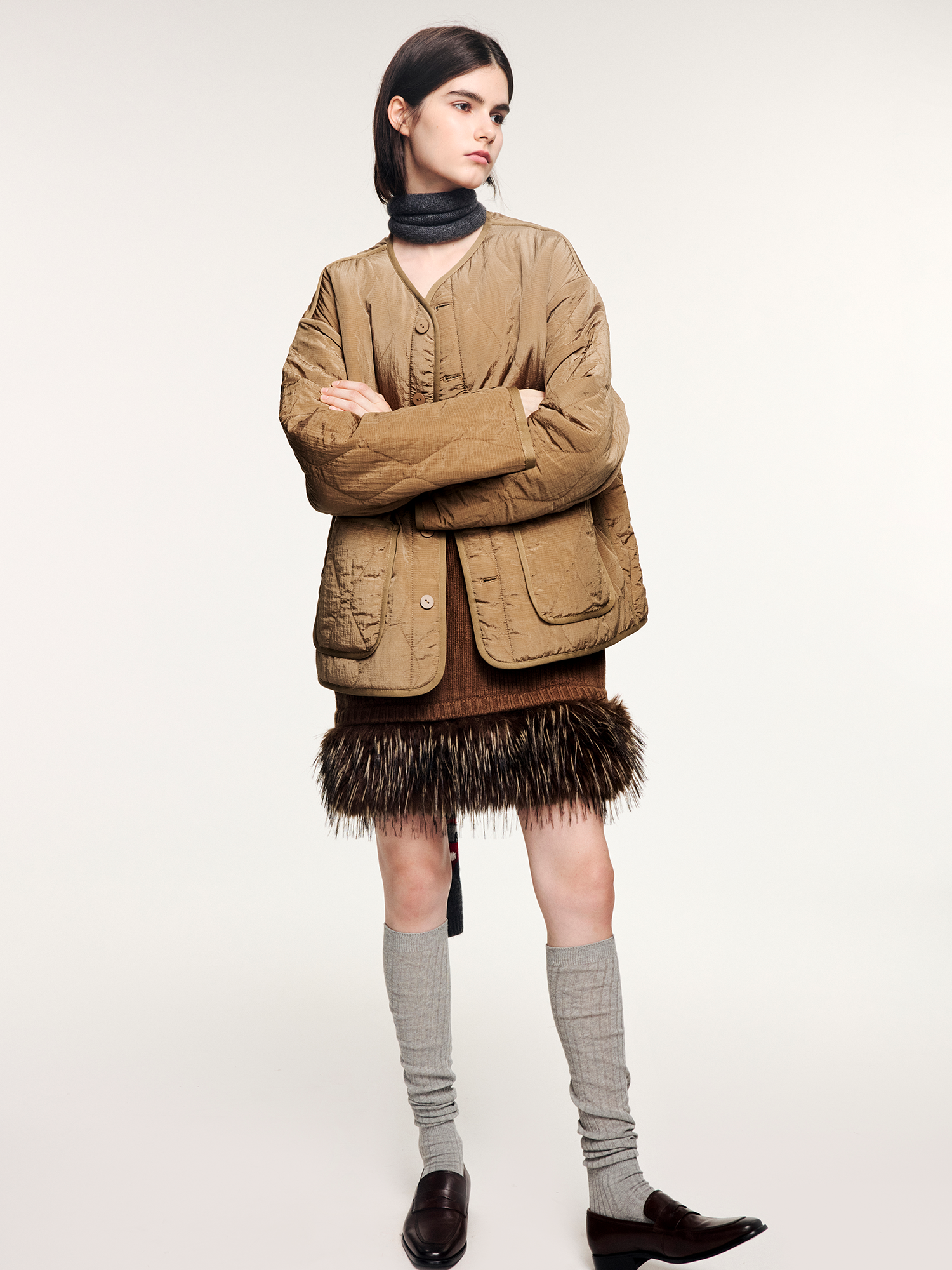 Cherry motif fair isle reversible jacket