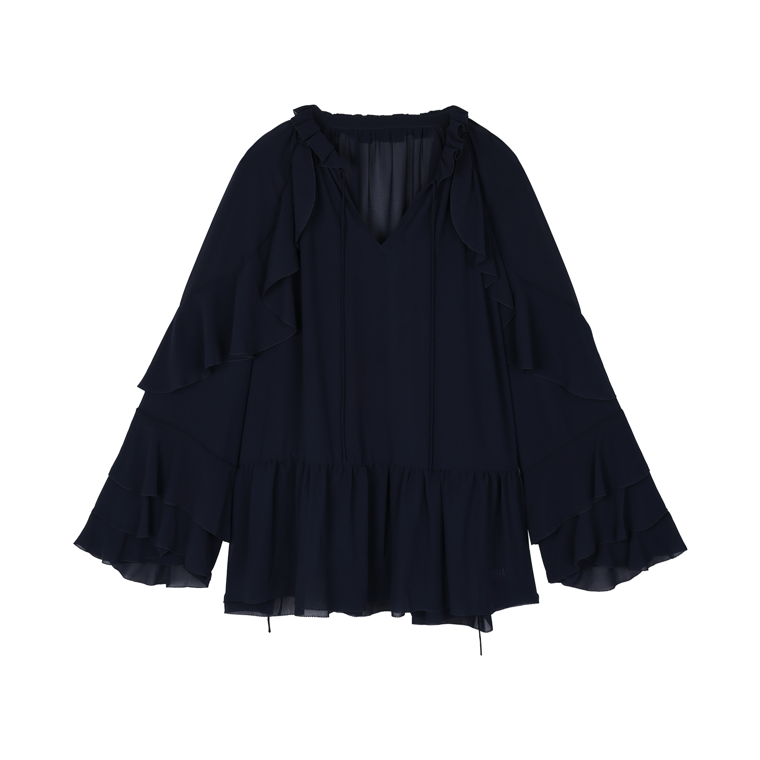 Ruffle trim pullover