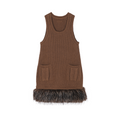 Fur hem knit dress