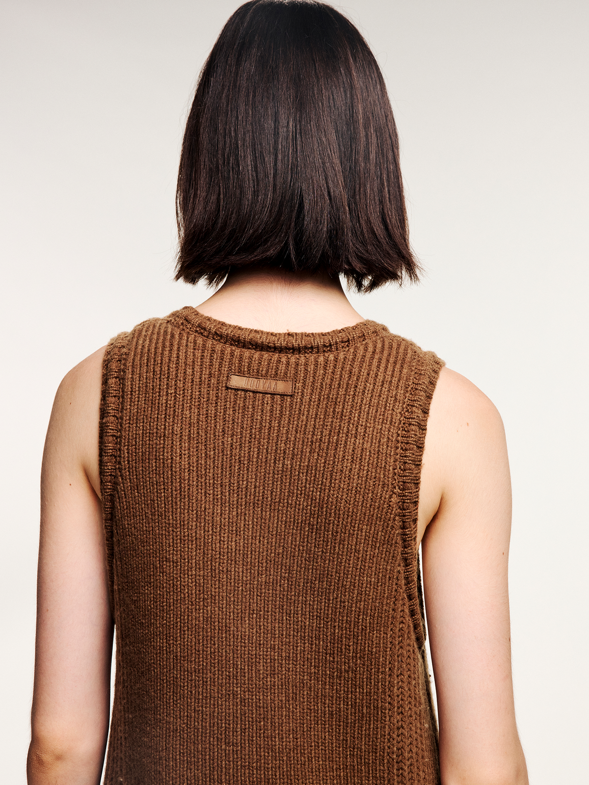 Fur hem knit dress