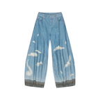 Sky and cloud detail balloon jeans