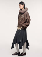 Hoodie with inflatable neck pillow detail