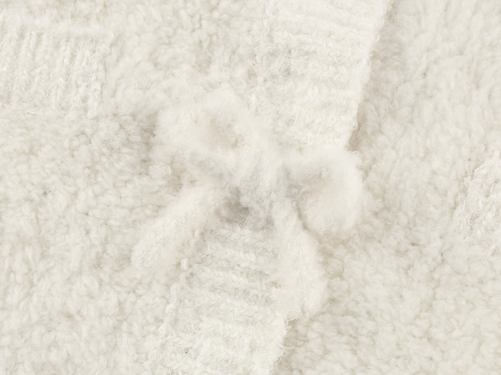 Bow detail knit cardigan in classic French style