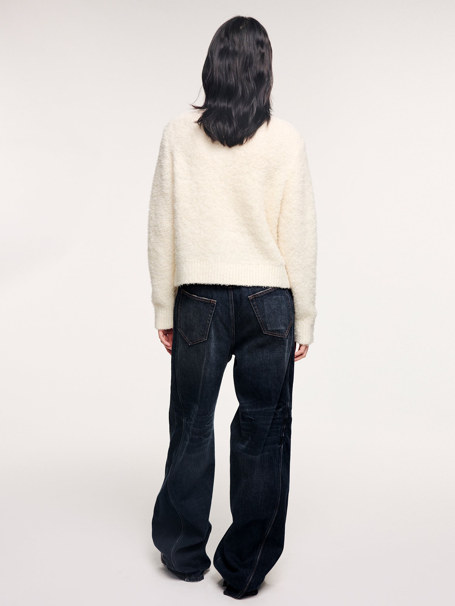 Bow detail knit cardigan in classic French style