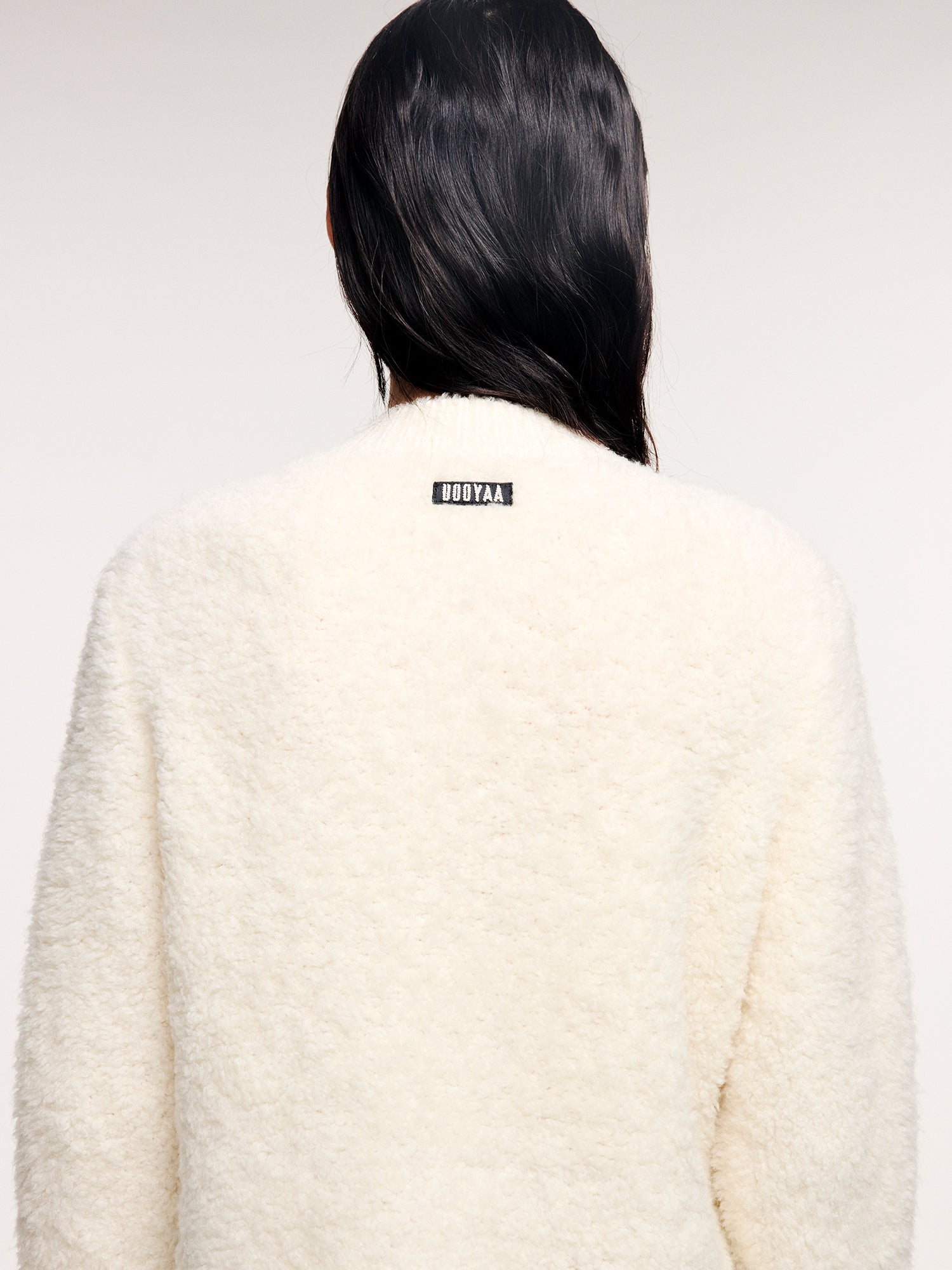 Bow detail knit cardigan in classic French style