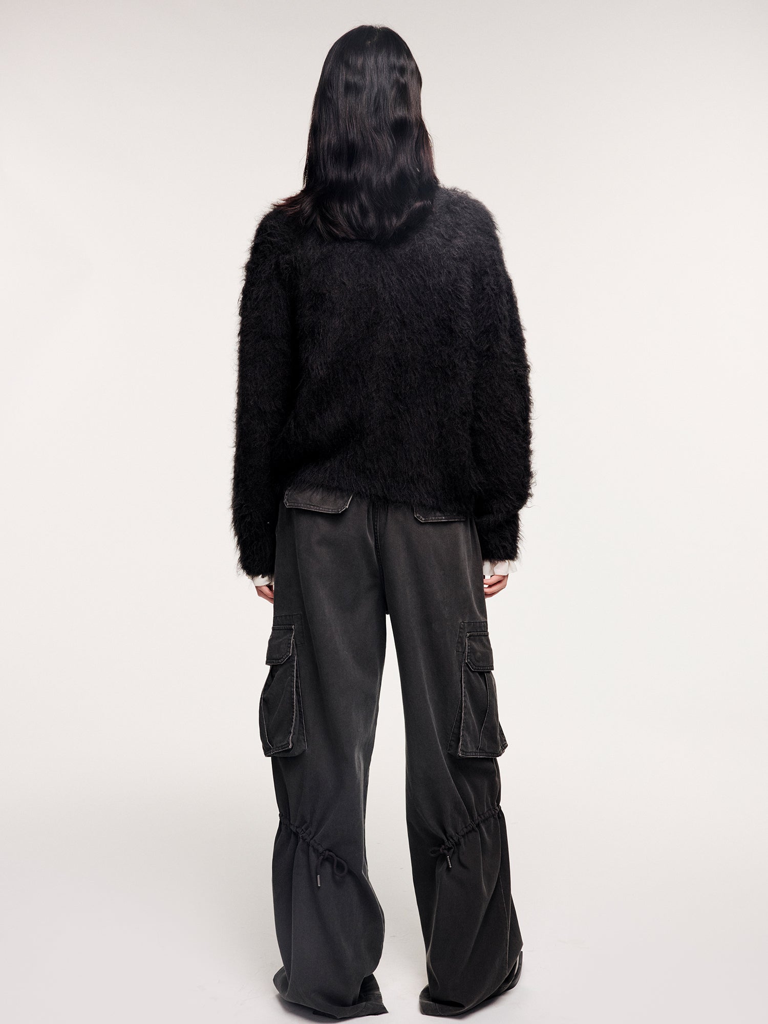 Dreamy pastel color block knit cardigan