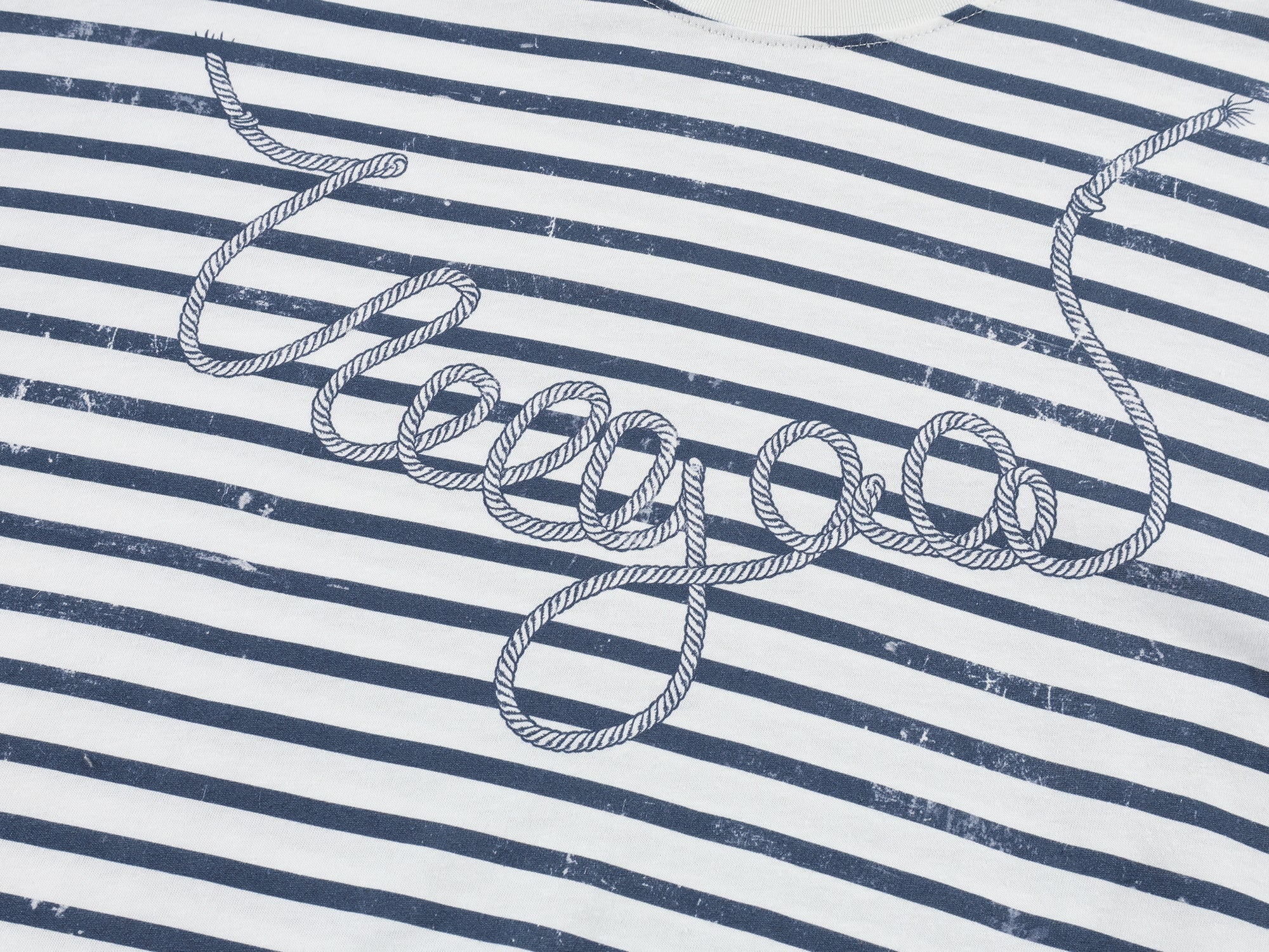 Sailor-striped tee with rope-inspired logo detail