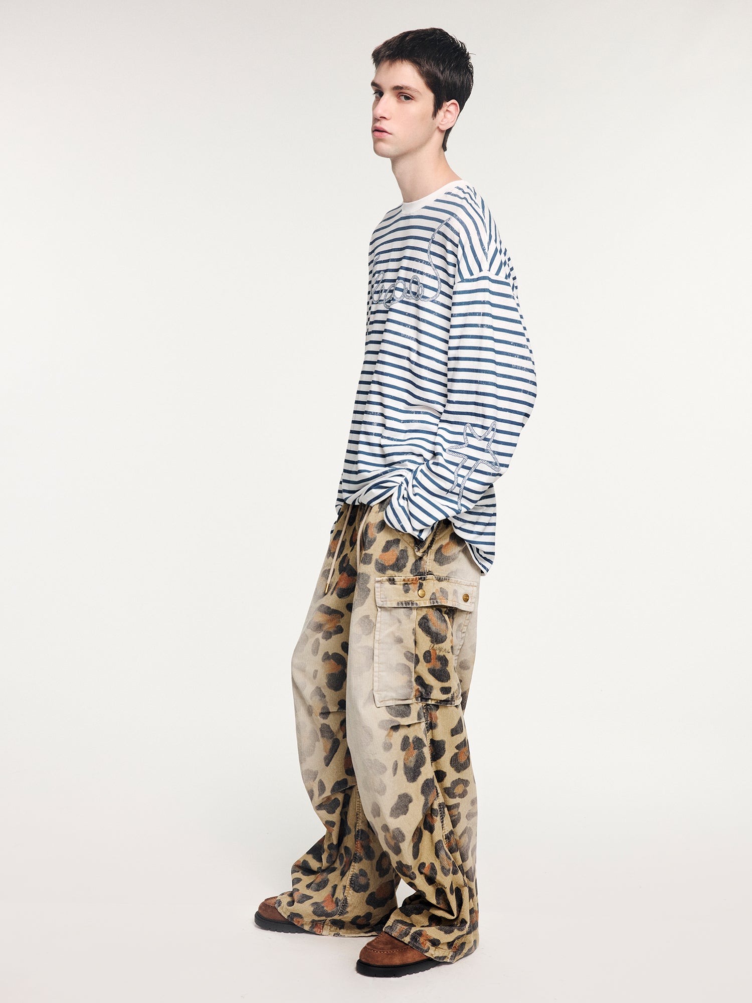 Sailor-striped tee with rope-inspired logo detail