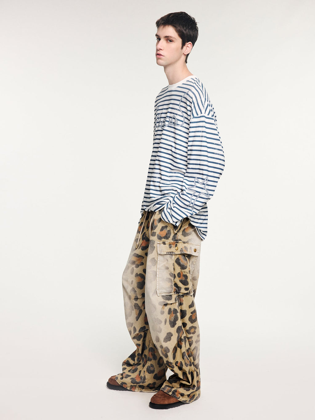Sailor-striped tee with rope-inspired logo detail