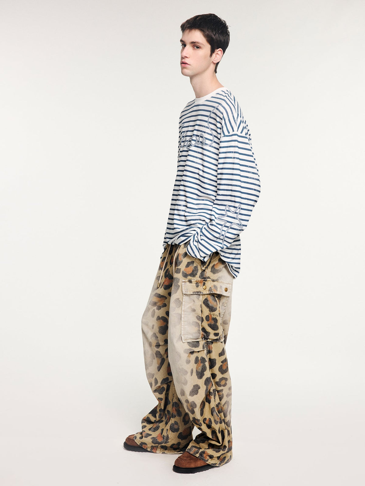 Sailor-striped tee with rope-inspired logo detail