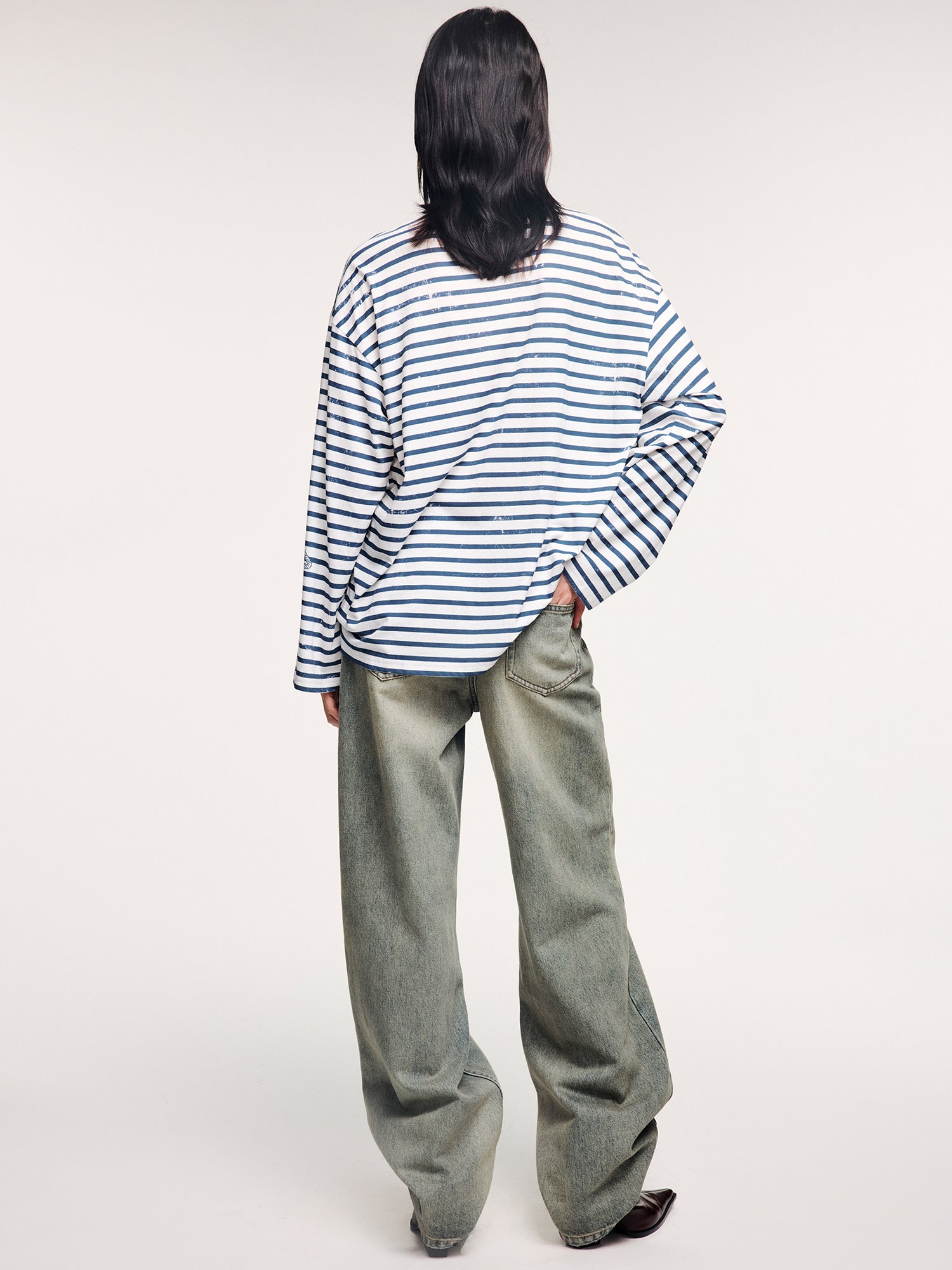 Sailor-striped tee with rope-inspired logo detail