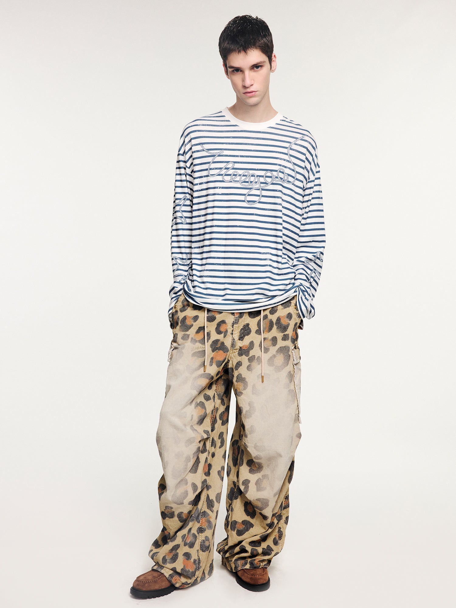 Sailor-striped tee with rope-inspired logo detail