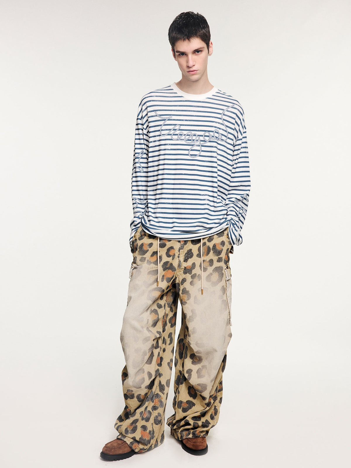Sailor-striped tee with rope-inspired logo detail