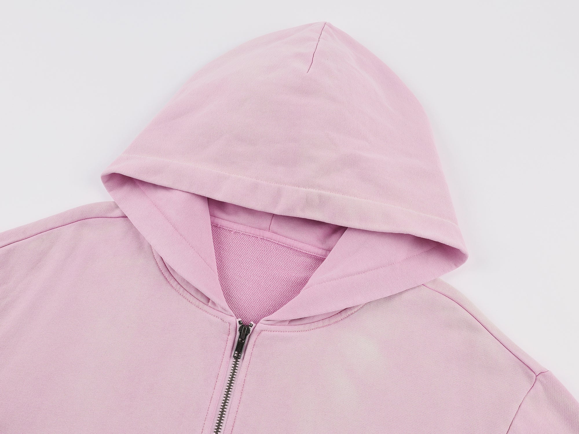 Washed hoodie jacket with knit bow detail