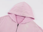 Washed hoodie jacket with knit bow detail