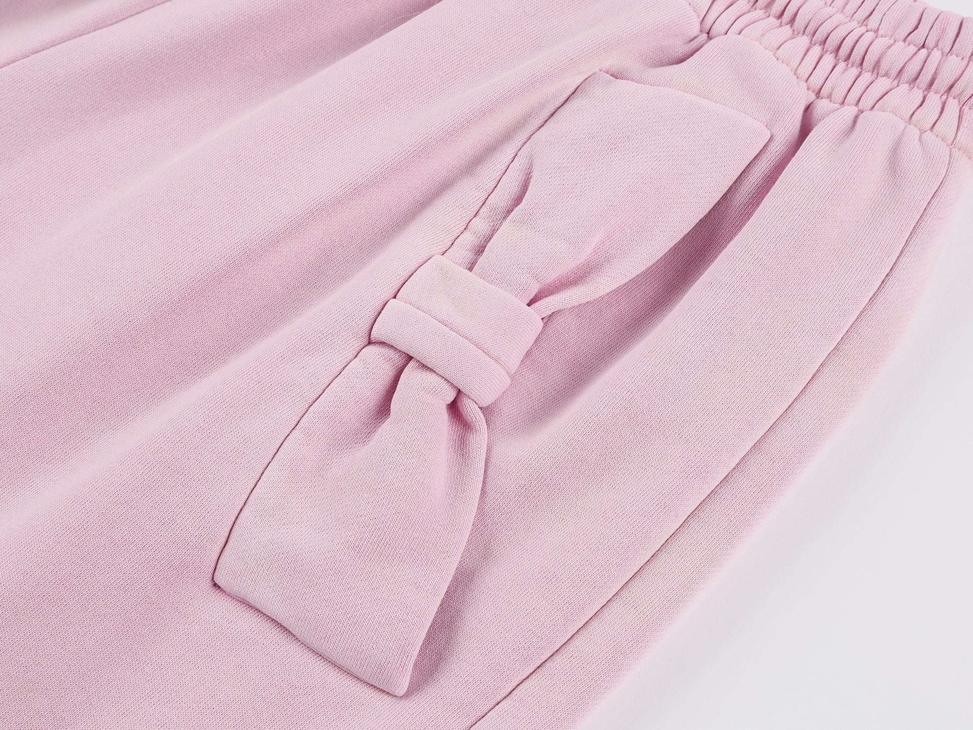 Washed sweatpants with bow detail at the waist