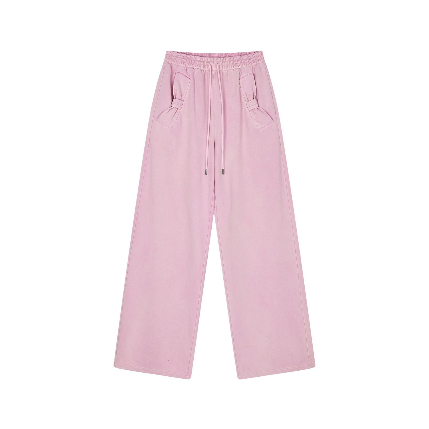 Washed sweatpants with bow detail at the waist