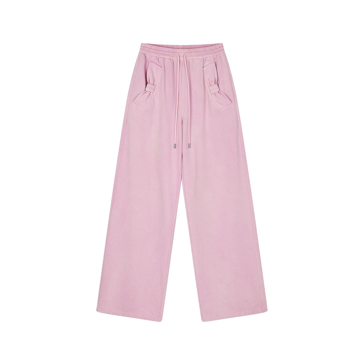 Washed sweatpants with bow detail at the waist