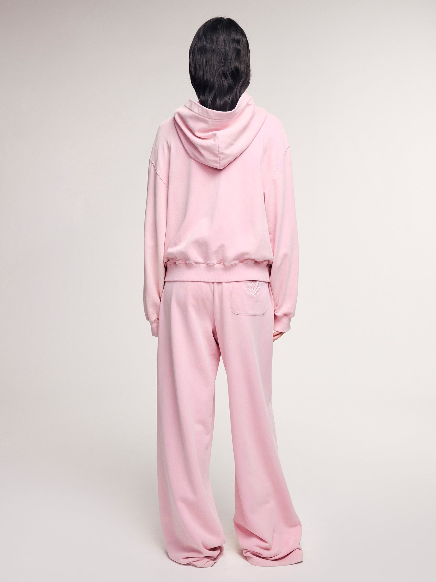 Washed sweatpants with bow detail at the waist