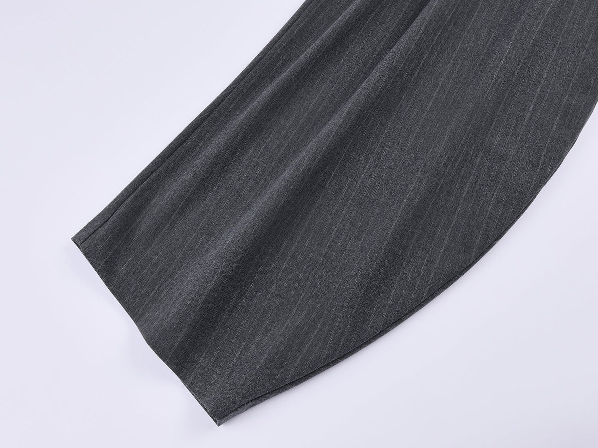 Draped tailored trousers with curved pleats