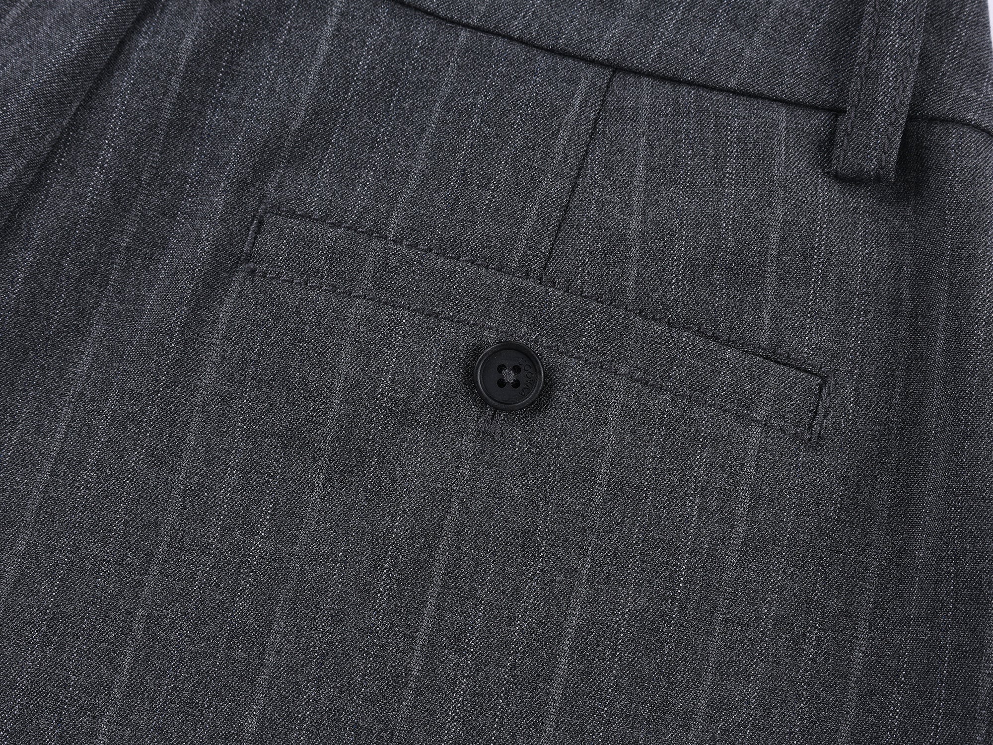 Draped tailored trousers with curved pleats