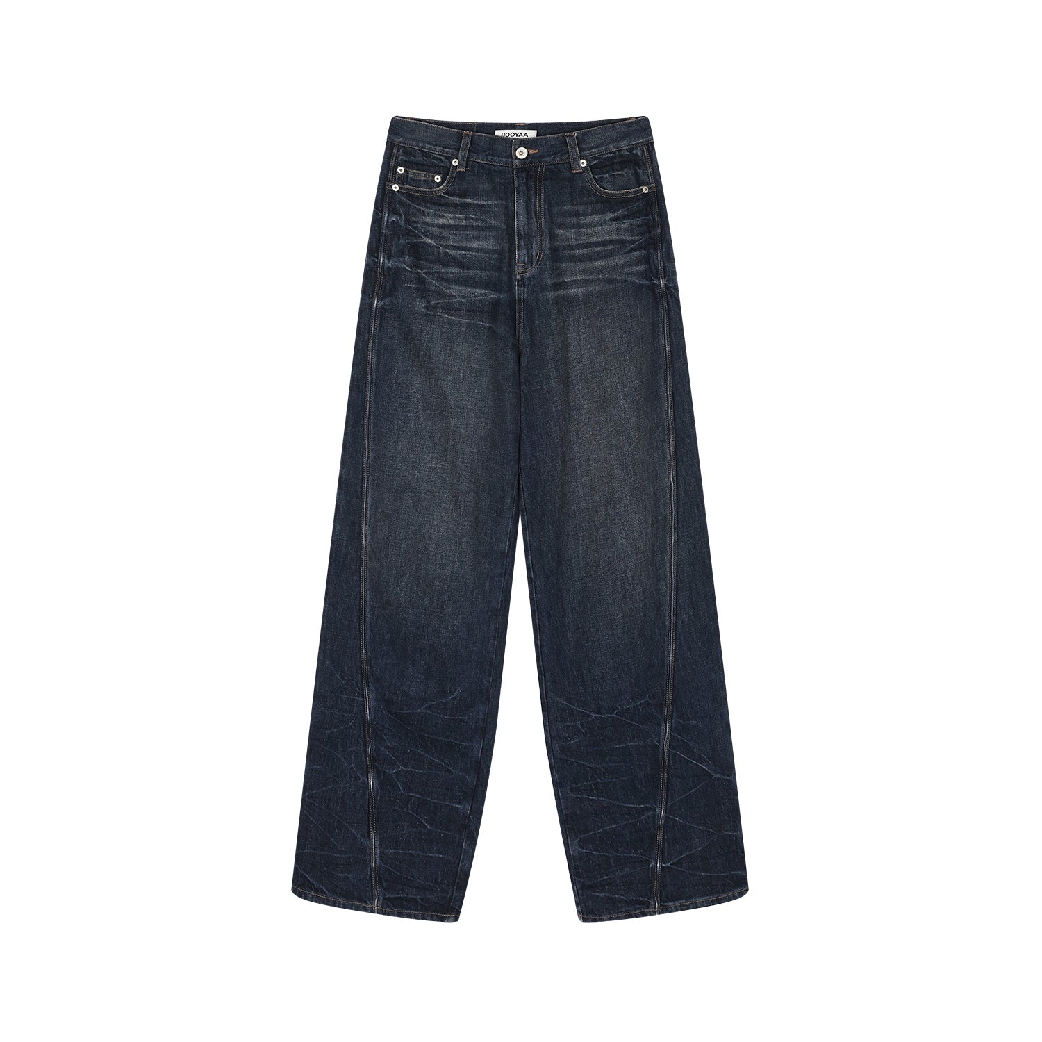 Jeans with wave-textured wire detail for sculpted shape