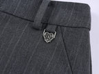 Tailored skirt with asymmetric ruffle trim