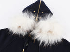 Fur-trim n2b bomber wool-cotton jacket
