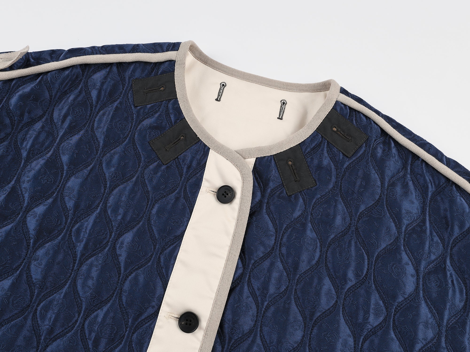 Jacquard color-block m65 quilted liner jacket