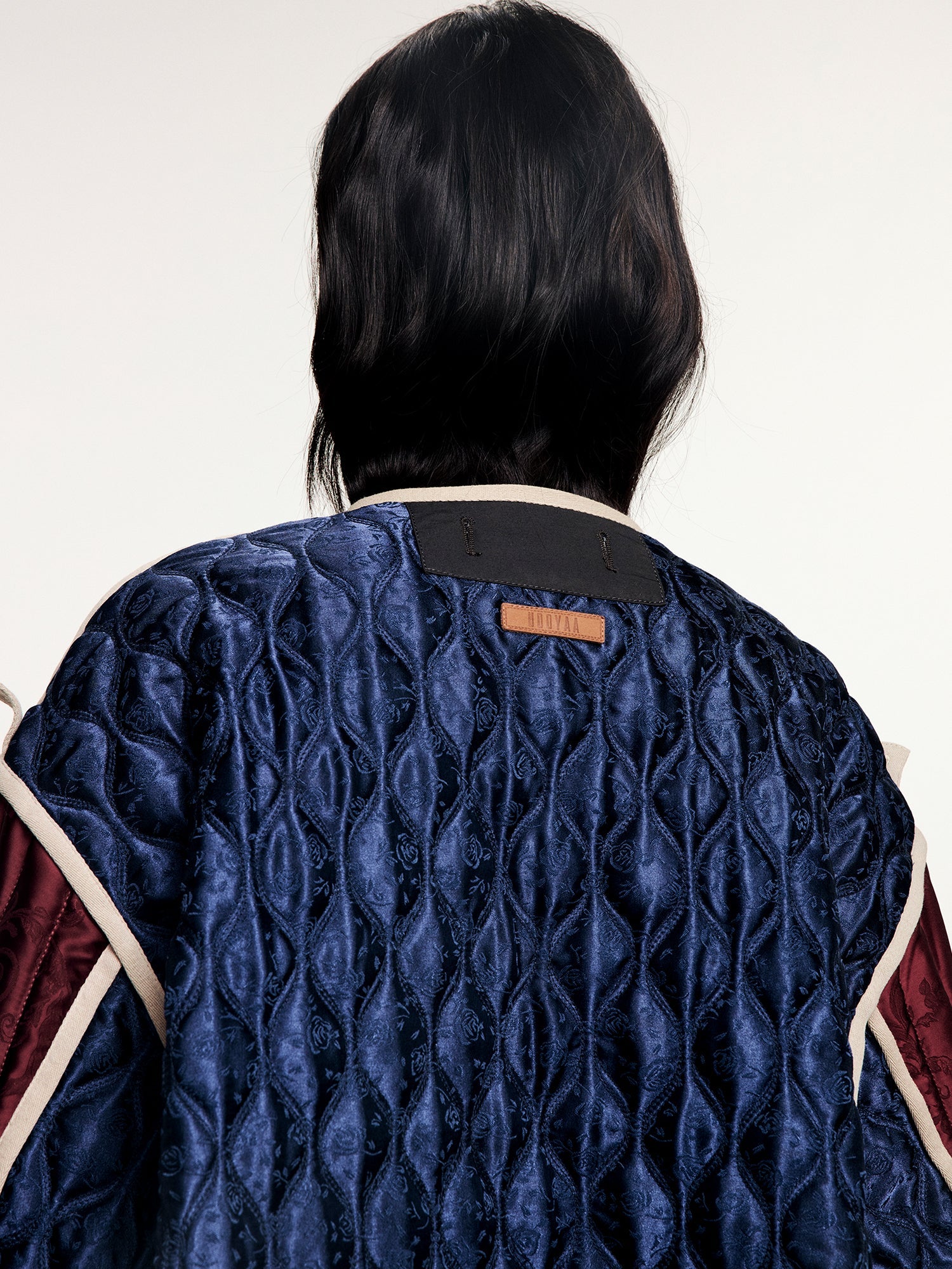 Jacquard color-block m65 quilted liner jacket