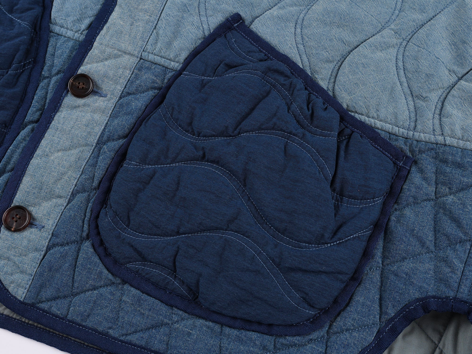 Washed denim m65 quilted liner jacket