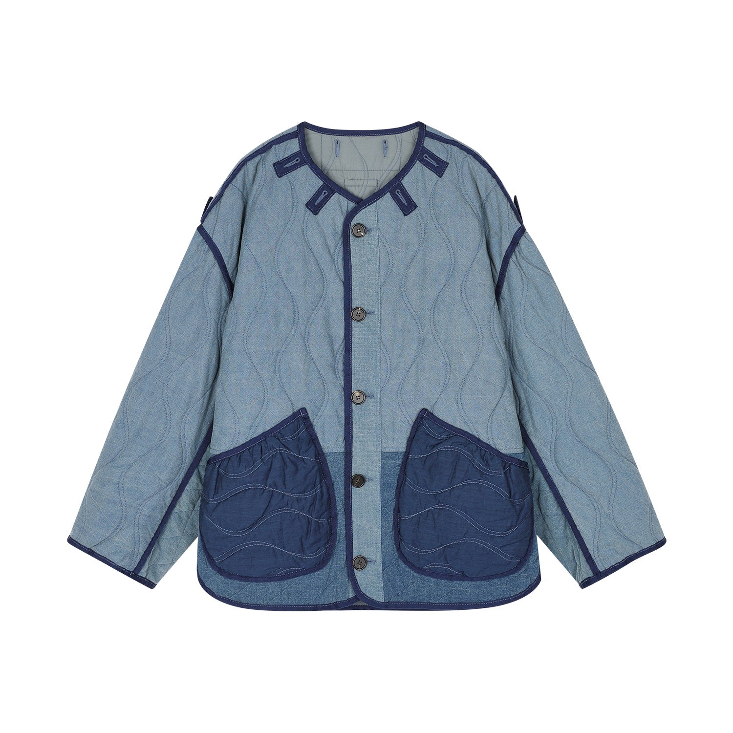 Washed denim m65 quilted liner jacket