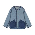 Washed denim m65 quilted liner jacket