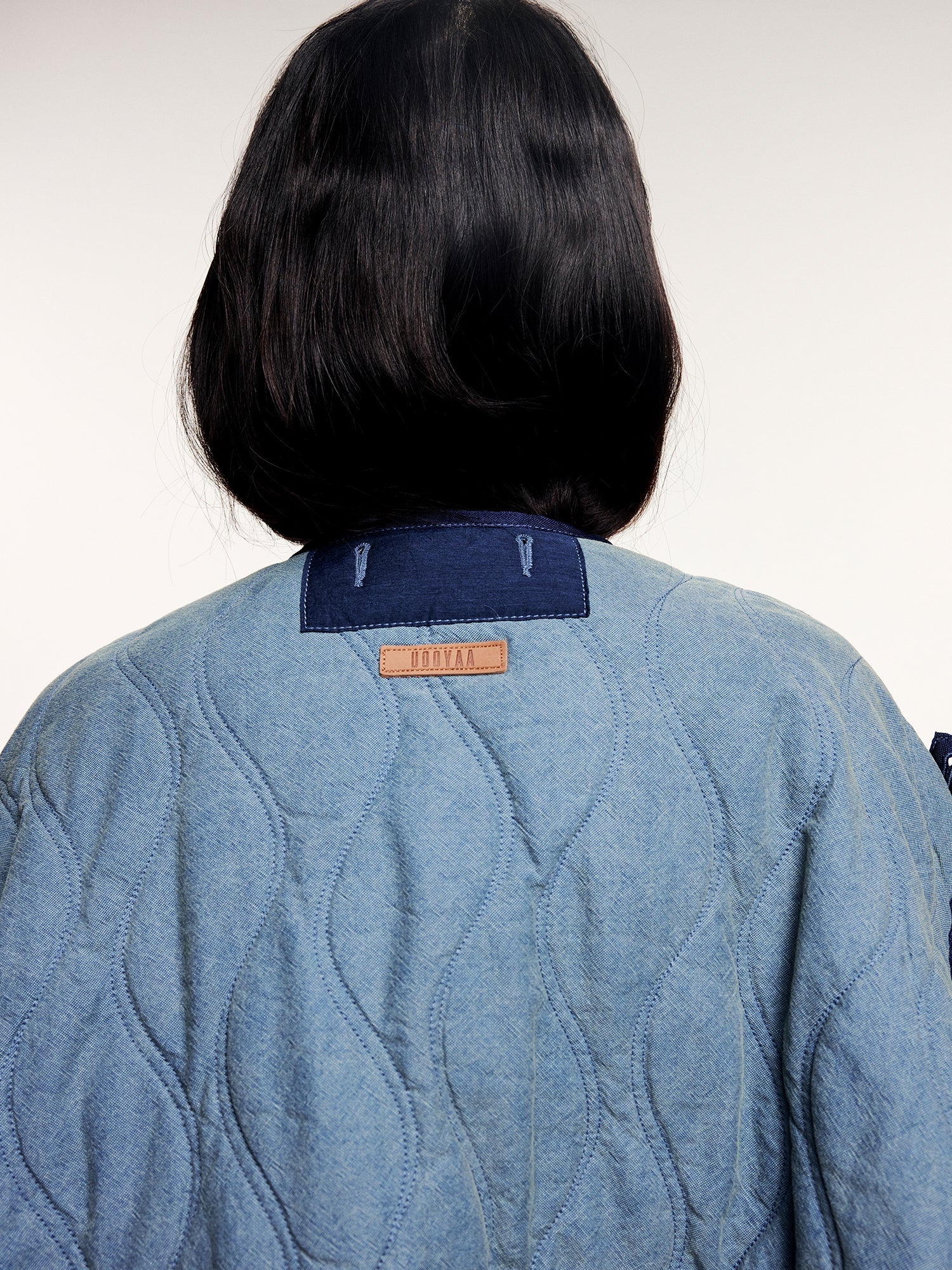 Washed denim m65 quilted liner jacket