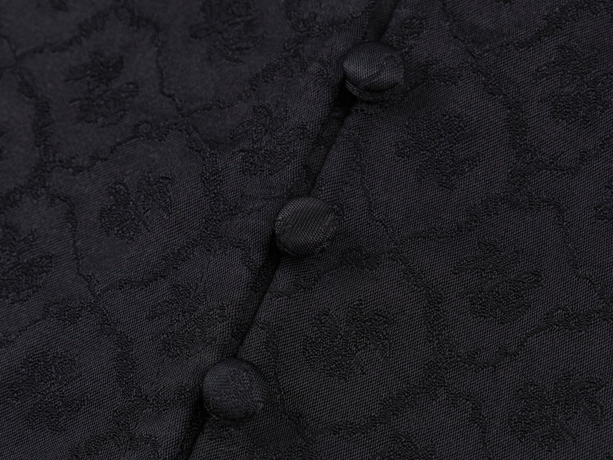 Jacquard camisole with lace trim