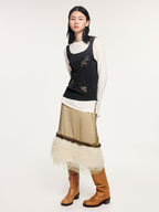 Magical garden beaded layered t-shirt