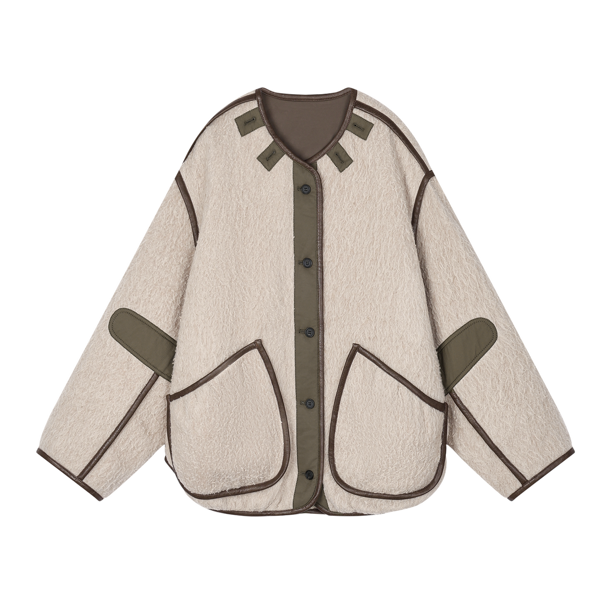 Contrast piping M65 inner cotton jacket