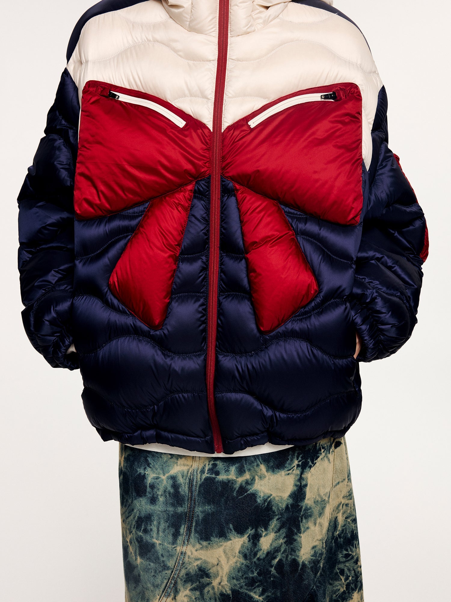 Classic bow outdoor down jacket