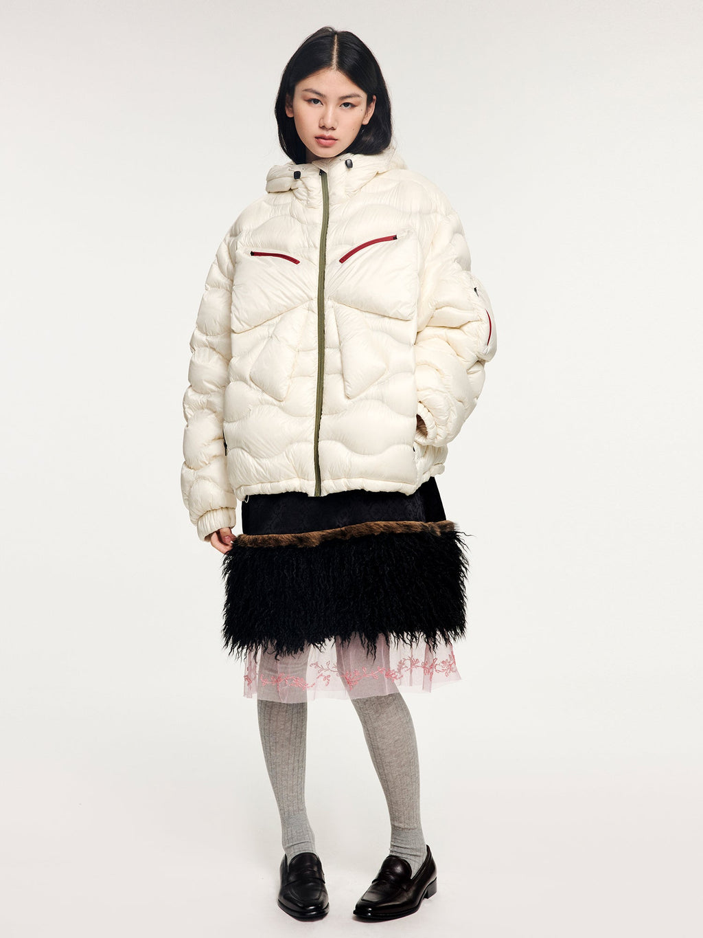 Classic bow outdoor down jacket