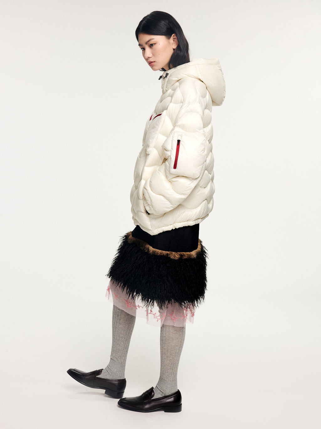 Classic bow outdoor down jacket