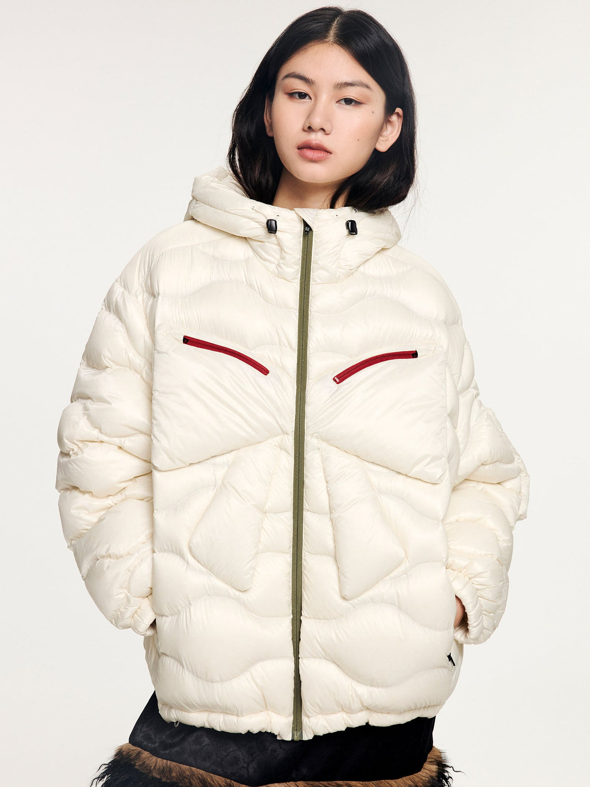 Classic bow outdoor down jacket